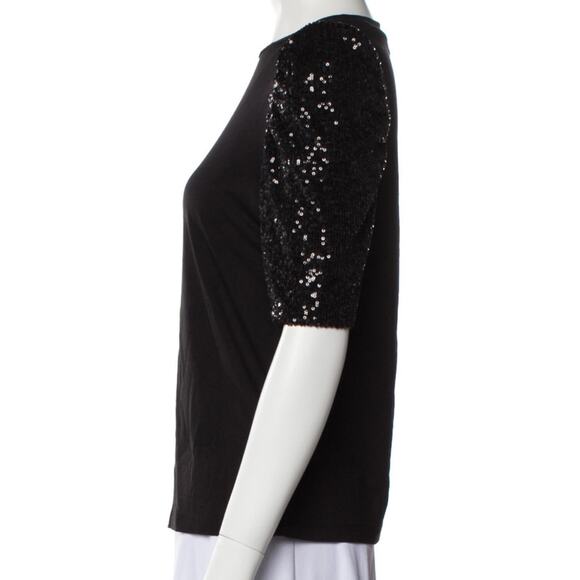 NWT RACHEL ZOE Crew Neck Short Sleeve Sequin Blouse, Small - Picture 2 of 7